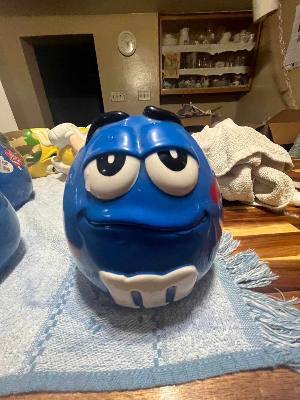 Galerie M&M's Blue Ceramic Cookie Jar Character Candy Container